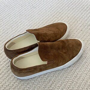 The Row Dean Suede slip ons in Brown size Eu39